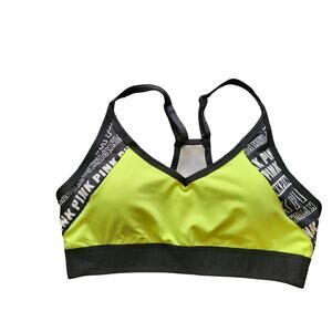 Victoria's secret pink ultimate lightly lined medium black, neon sports bra